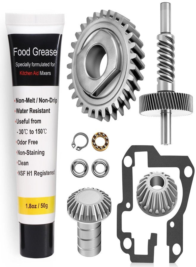Ohoho 9706529 W11086780 9709231 WP9709231 Worm Gear - by Ohoho - Compatible with Whirlpool/Kitchenaid 5QT & 6QT Stand Mixer Replacement Parts - with Snap Ring & 1.8 Oz Grease & 9703445 Thrust Bearing - Image 1